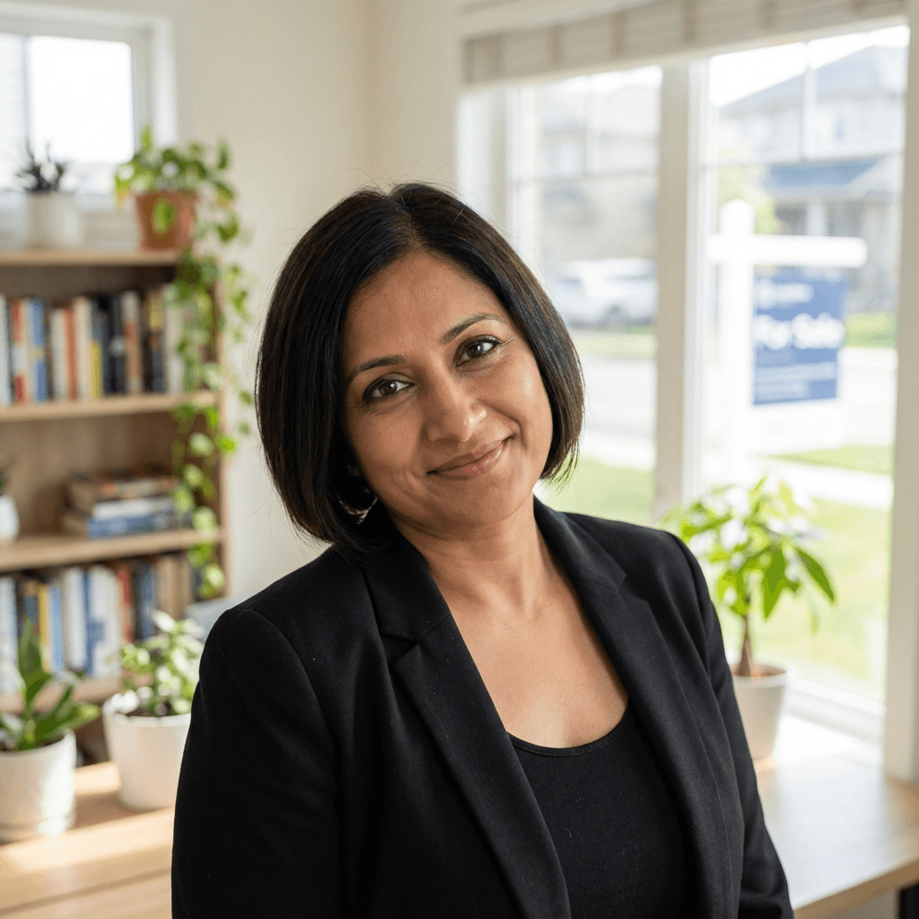 Fatima Ali looking at a clean carpet in a rented flat